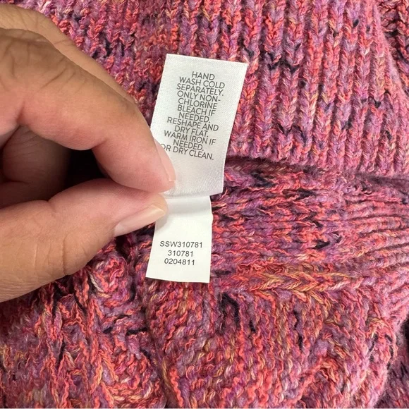 J. Jill Wearever Collection NWOT Plus Size 2X Pink Marled Cable Knit Sweater - Picture 8 of 8